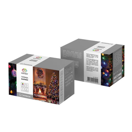 Гирлянда "LED-Шарики" 5м d=25мм 25LED RGB темно-зел. провод 6Вт 220В IP20 NEON-NIGHT 303-559