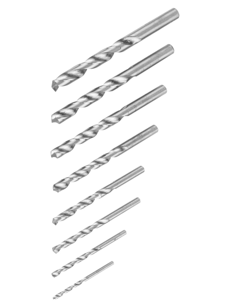 Набор сверл по металлу, 8 шт. (3-4-5-6-7-8-9-10) мм, полир., HSS, ц. хв., пласт. уп., "Рубин" TDM