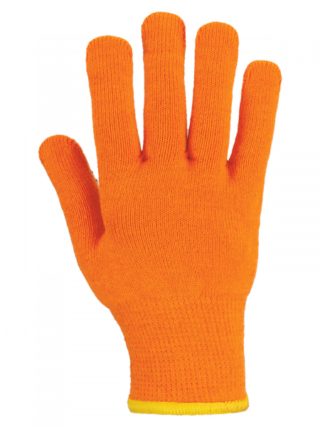 Перчатки плотной вязки акрил с ПВХ, "Точка", оранжевые, 8, 10 кл., 72-75 г, 1 пара, TDM