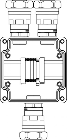 Корпус взрывозащищенный 120х120х90мм 1Ex e IIC T5 Gb IP66 GRP DKC 1231.031.20.04U