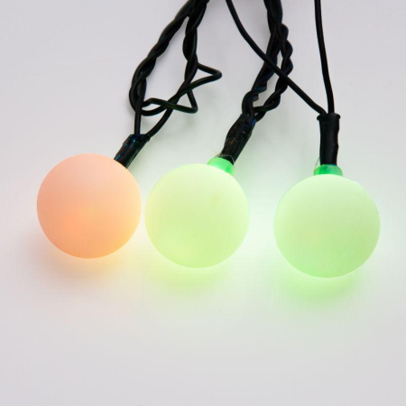 Гирлянда "LED-Шарики" 5м d=25мм 25LED RGB темно-зел. провод 6Вт 220В IP20 NEON-NIGHT 303-559