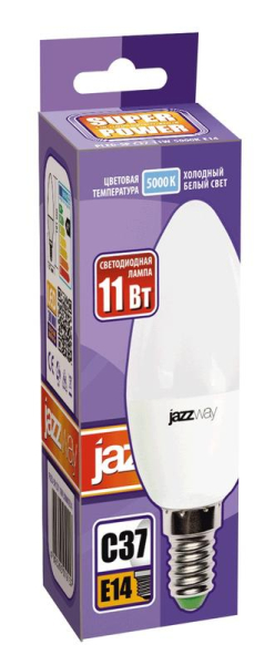 Лампа светодиодная PLED- SP C37 11Вт E14 5000К 230/50 JazzWay 5019218