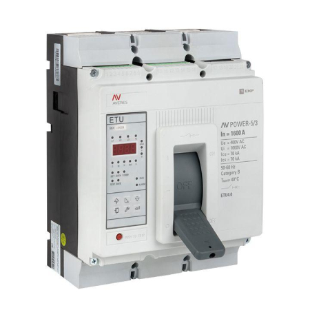 Выключатель автоматический 1600А 70кА AV POWER-5/3 ETU4.0 AVERES EKF mccb-53-1600M-4.0-av