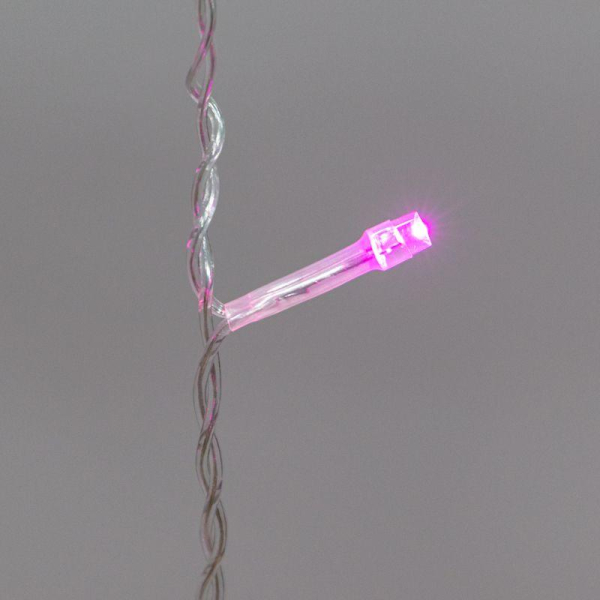Гирлянда светодиодная "Светодиодный Дождь" 3х2м LED роз. 12Вт 230В IP20 свечение с динамикой прозр. провод Neon-Night 235-097