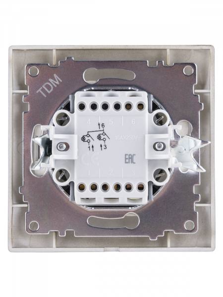 Выключатель 2 кл. с подсветкой 10А бронза "Лама" TDM