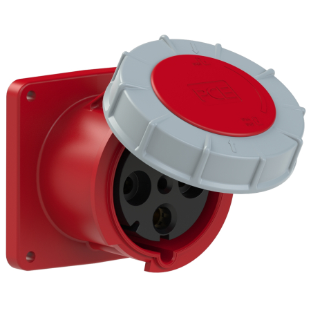 344-6 PCE Розетка встраиваемая 125А/400V/3P+E/IP67, фланец 120x120