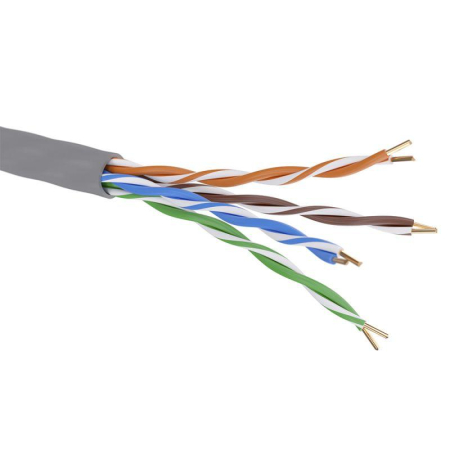 Кабель витая пара U/UTP кат.5E 4х2х24AWG solid нг(А)-LSLTx сер. (уп.305м) DKC RN5EUUA03GY